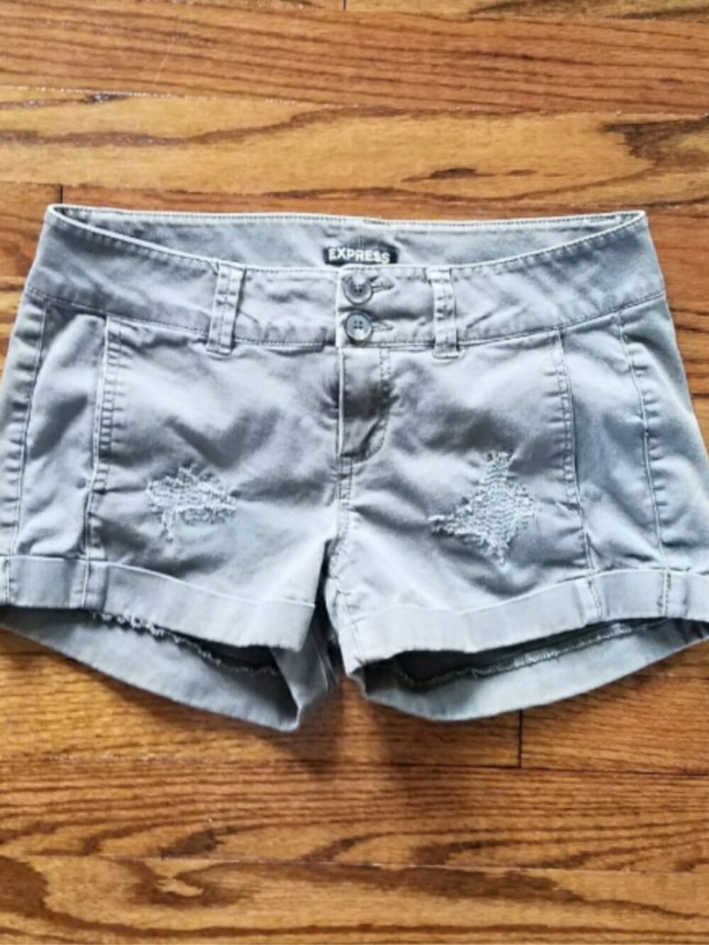 Express Green Distressed Shorts Size 0